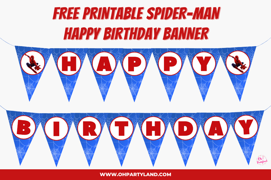 free printable spider-man birthday banner