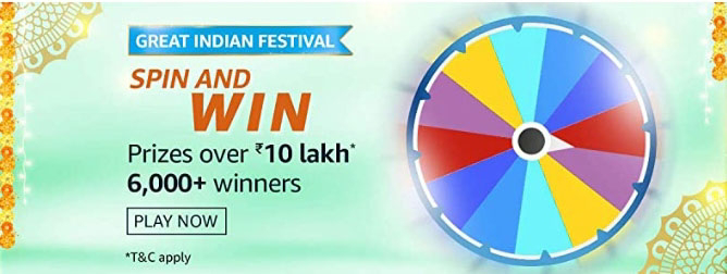 Amazon Great Indian Festival Spin and Win answers of 08 October 2020