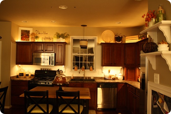 rope lights in kitchen