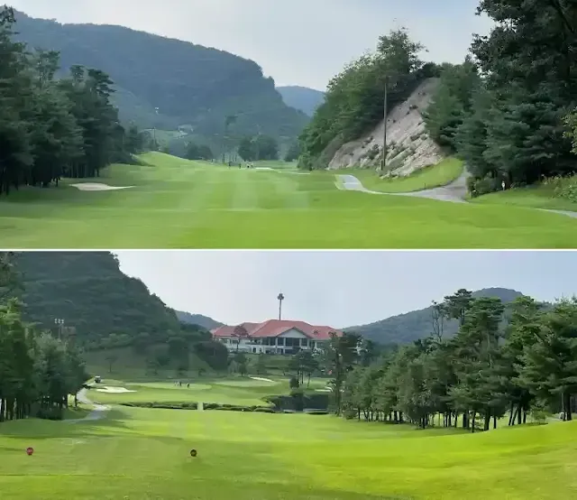 서코스 8번 파 5홀과 9번 파 4홀 전경