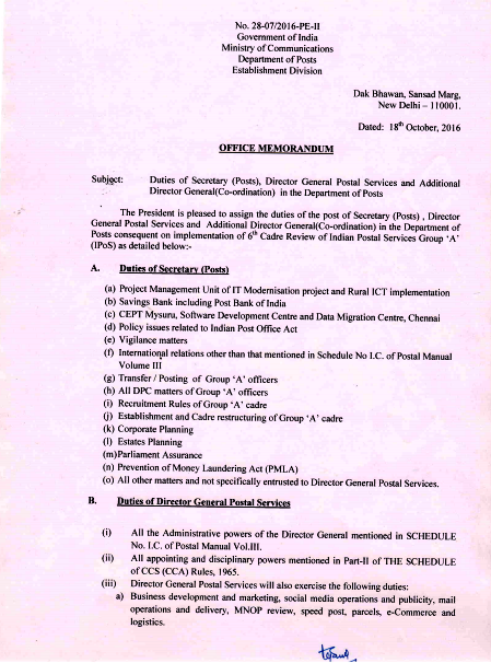 Have A Look At The Duties Of Secretary(Posts) and DG(Posts)