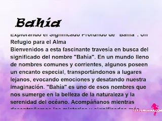 significado del nombre Bahía