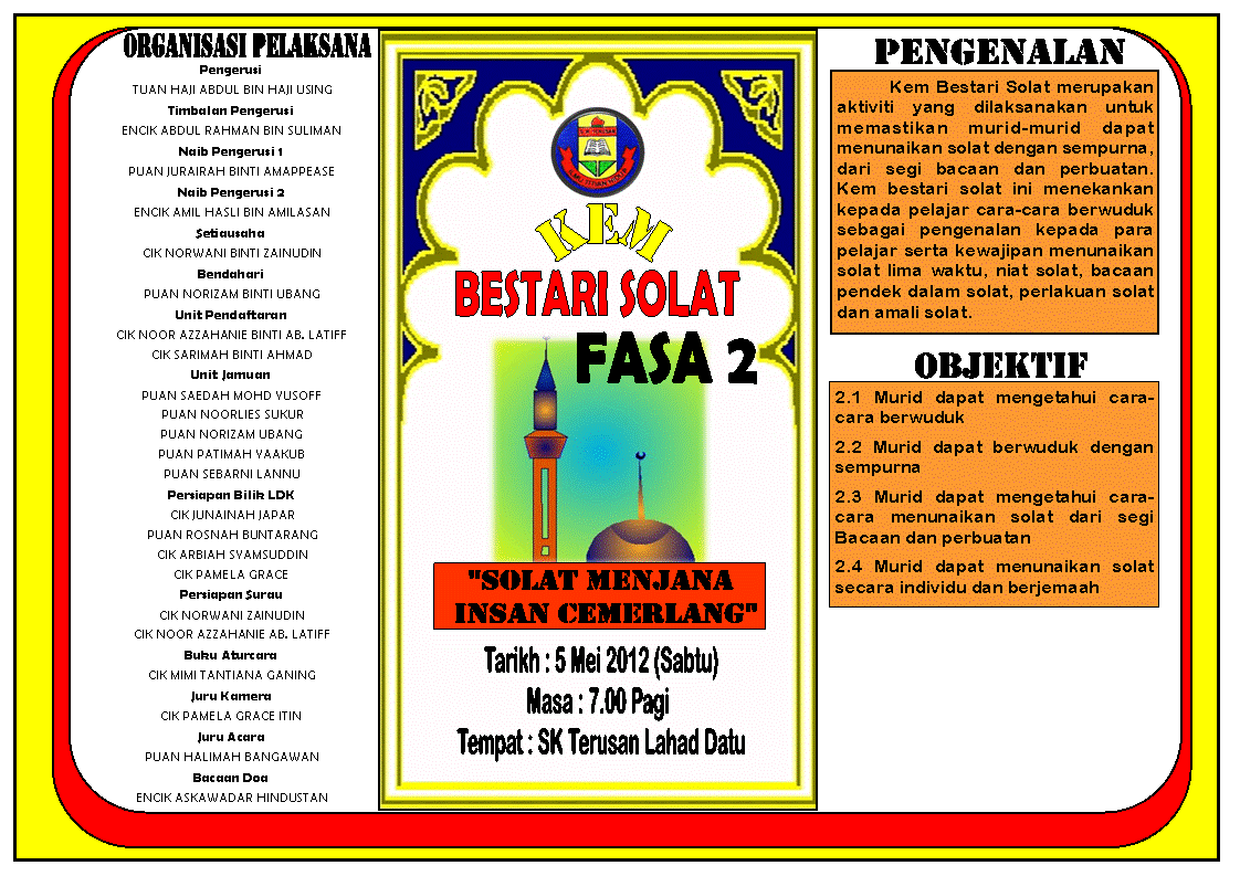 Hasbunallah wa Ni'mal Wakil: BUKU PROGRAM & PAMPLET TAHUN 2012