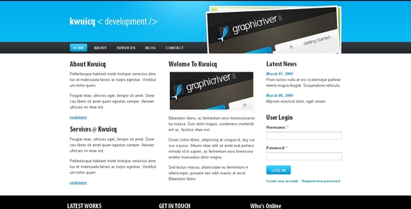 Kwuicq Drupal 6 Corporate Blue Theme - Drupal CMS Themes