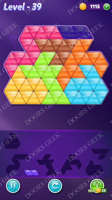 Block! Triangle Puzzle Advanced Level 39 Solution, Cheats, Walkthrough for Android, iPhone, iPad and iPod