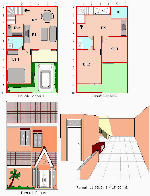  Desain  Rumah  Minimalis 2 Lantai  Luas Tanah  72 M Foto 