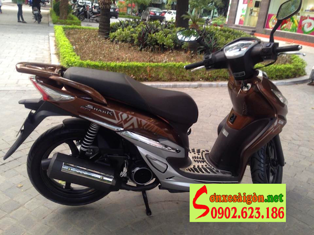 Sơn xe Shark 125 màu nâu zin cực đẹp