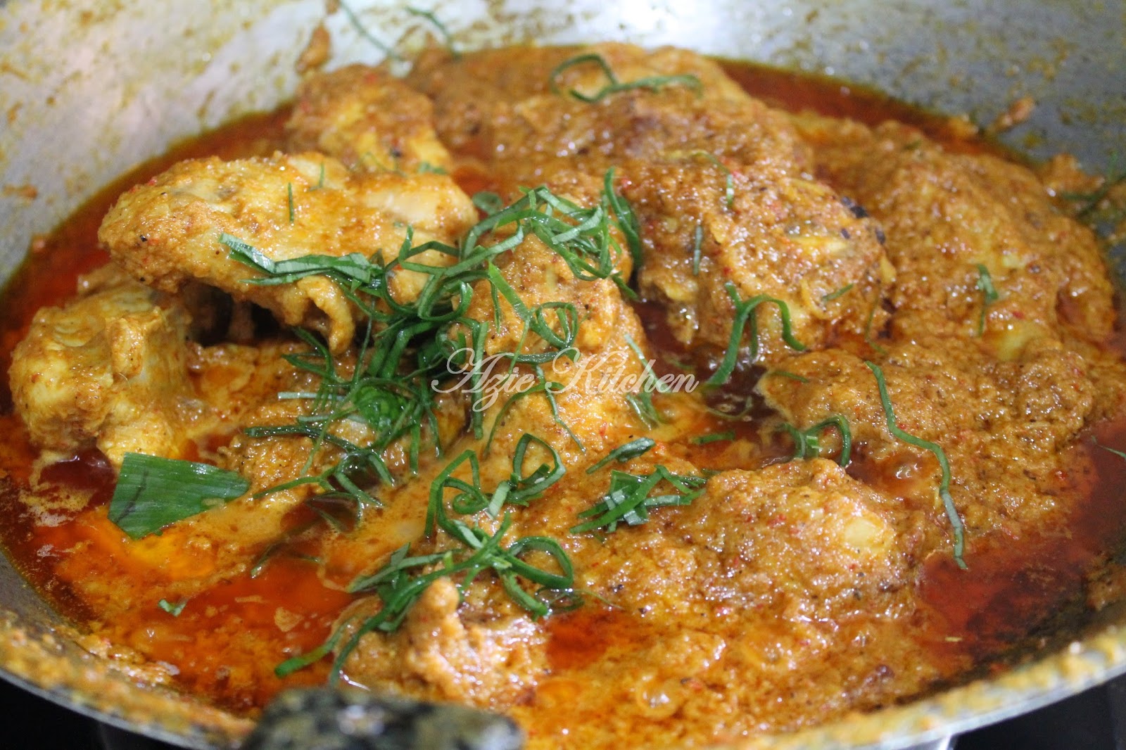 Rendang Ayam Cicah Dengan Nasi Impit Yang Sedap - Azie Kitchen