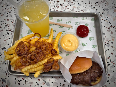 Shake Shack, hamburger shackmeister fries mandarin lemonade