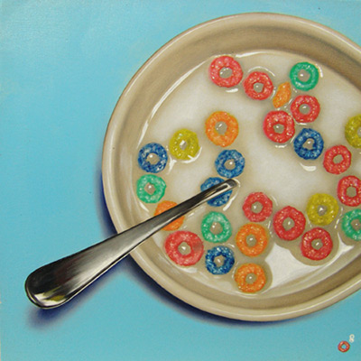 fruit loops car. fruit loops box. cereal and