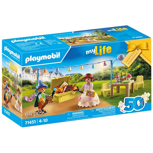 Set cadeau Playmobil 50e anniversaire goûter d'anniversaire costumée pour enfants 71451.