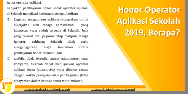 Honor Operator Aplikasi Sekolah 2019, Berapa?