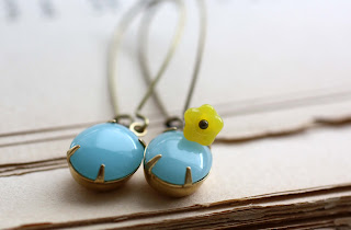 handmade vintage blue earrings