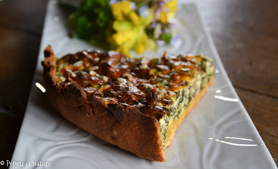 Tarte aux épinards et à la ricotta à la farine d’épeautre et de lupin © Popote et Nature