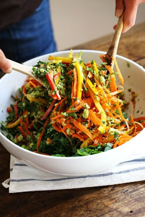 chopped thai salad with sesame garlic dressing