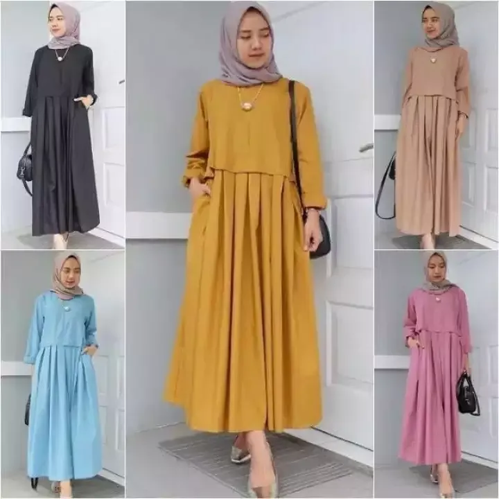 Bayar Di Tempat Cod Baju Gamis Rania Long Maxi Baru Murah - Baju gamis di lazada