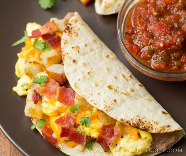 BREAKFAST TACOS WITH FIRE ROASTED TOMATO SALSA