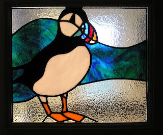 stained glass puffin