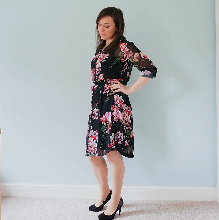 Floral chiffon Alex shirt dress from Sew Over It My Capsule Wardrobe: City Break ebook