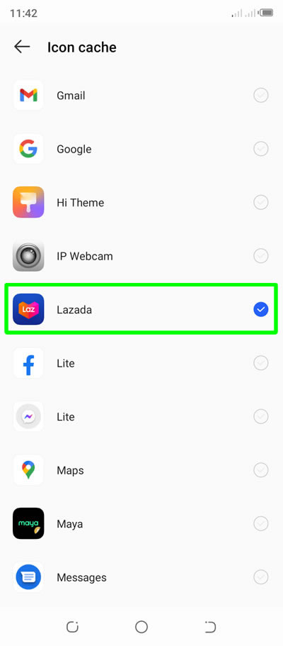 check app icon to restore