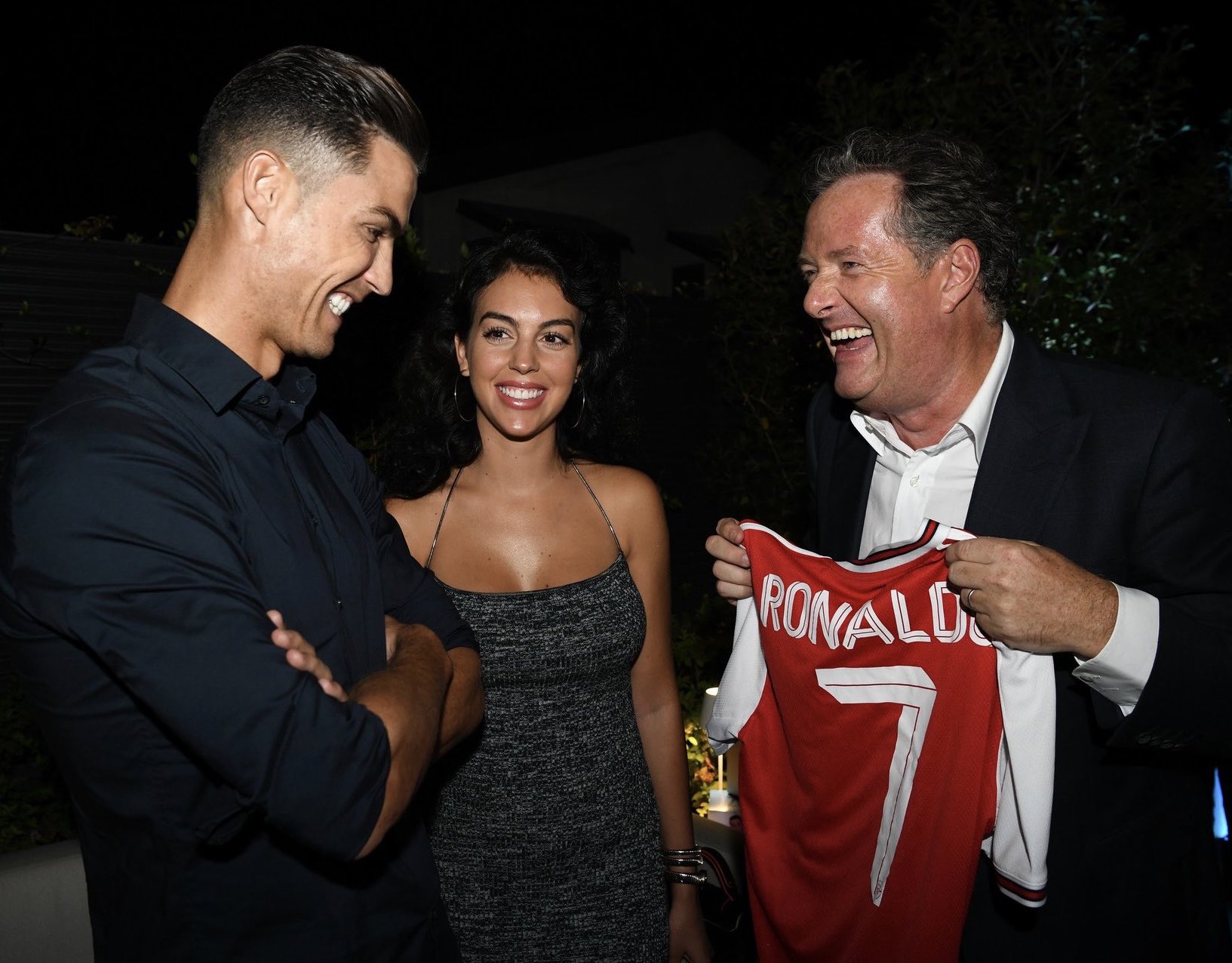 Cristiano Ronaldo and his partner, Georgina Rodriguez, with Piers Morgan