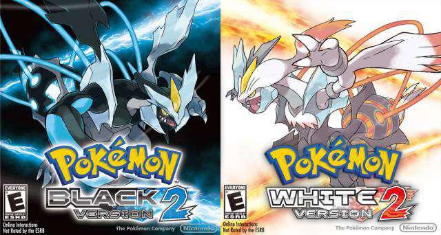 Game covers for the Pokemon games, Black 2 and White 2 for Nintendo DS