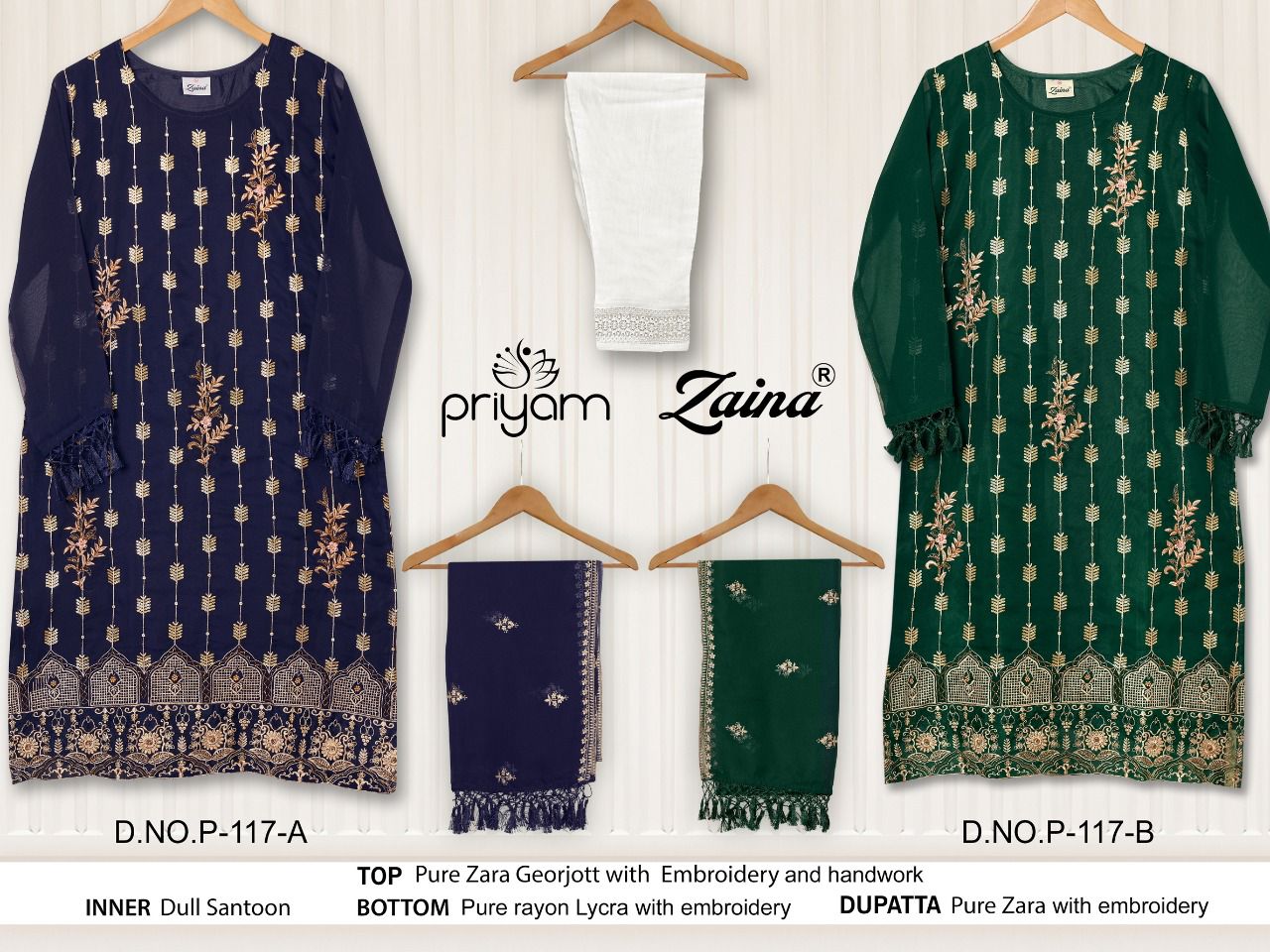 Zaina Priyam 117 Ab Readymade Pant Style Dress Catalog Lowest Price