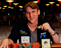 Jason Somerville after winning Event No. 20 at the 2011 WSOP, a $1,000 No-Limit Hold'em event