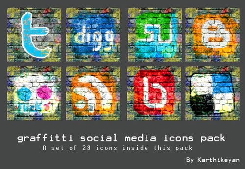 GRAFFITI SOCIAL MEDIA ICON PACK