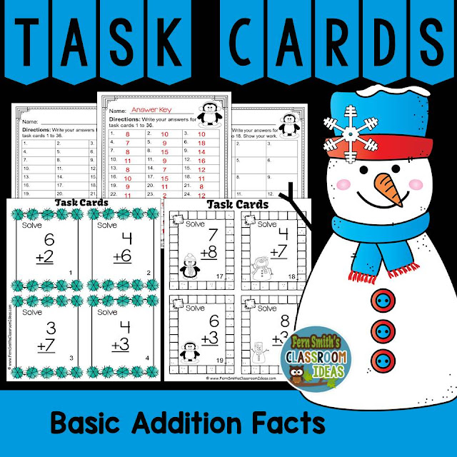 Fern Smith's Classroom Ideas Winter Themed Addition Task Cards at TeachersPayTeachers, TpT.