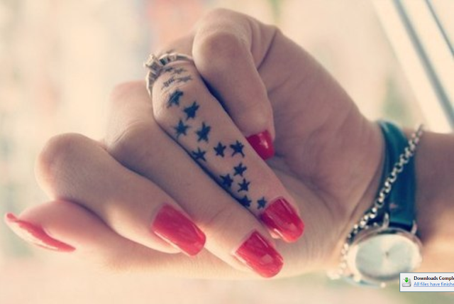 Cute Stars Tattoo On Finger