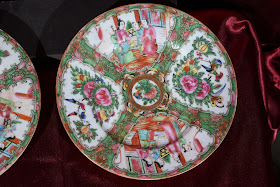 Antique Chinese Qing Dynasty Rose Medallion Plates For Sale