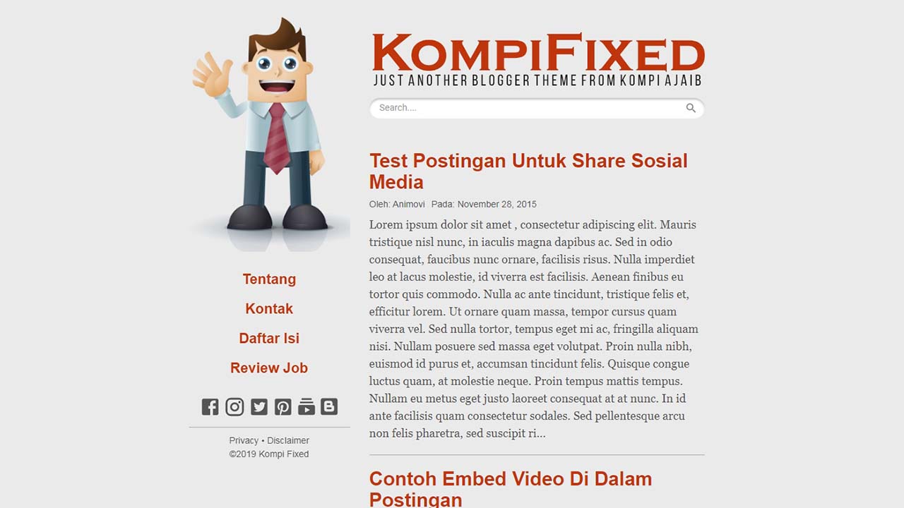 Premium Blogger Template Kompi Fixed