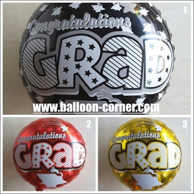 Balon Foil Bulat Seri CONGRATULATIONS GRAD