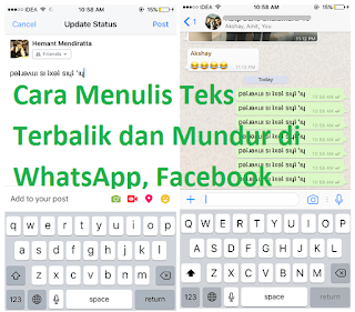 Cara Menulis Teks Terbalik dan Mundur di WhatsApp, Facebook