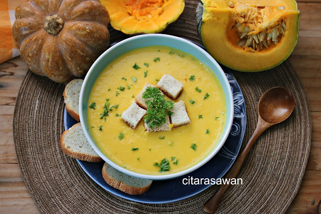 Sup Labu Berkrim / Pumpkin Creamy Soup ~ Resepi Terbaik