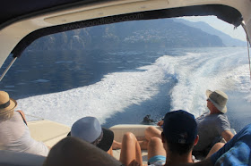 speed boat ride to Capri, Italy