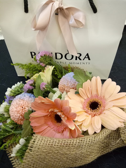 pandora and flower bouquet