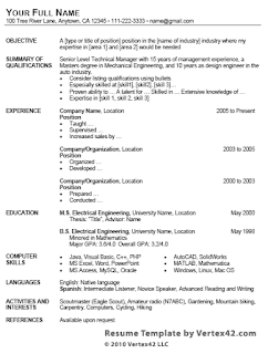 Resume Format