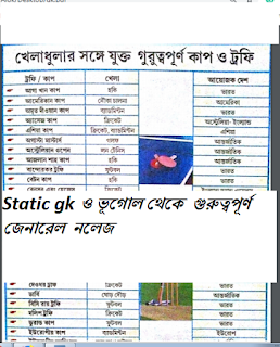 Bengali Static GK And  Geography gk Pdf Download 