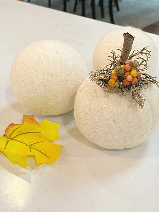 dryer balls and pumpkin