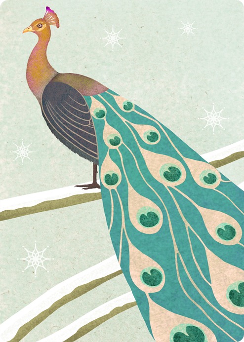 a winter peacock by Maria Khersonets