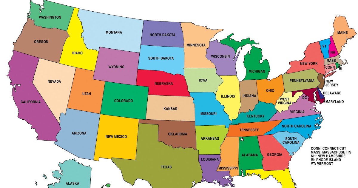 estatal division of usa map