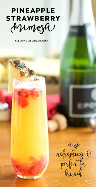 Pineapple Strawberry Mimosas