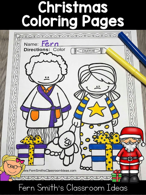 Seventy-Five Christmas Coloring Pages to add some joy and fun to your classroom this holiday season! Your Students will ADORE these Coloring Book Pages for Christmas, add it to your plans to compliment any Christmas activity! Seventy-Five {75} Coloring Pages For Some Christmas Fun in Your Classroom from Fern Smith's Classroom Ideas!