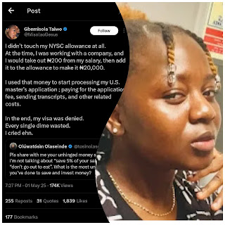 visa rejection stories,NYSC allowance savings,Nigerian education system,Nigerian student visa denial,U.S. master’s degree,study abroad struggles,