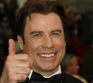 John Travolta slicked back hair