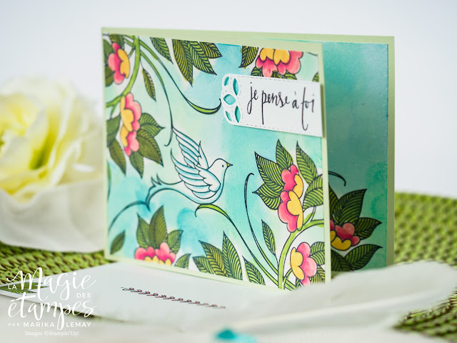 Carte Stampin' Up! créée avec le jeu d'étampes Serene Garden