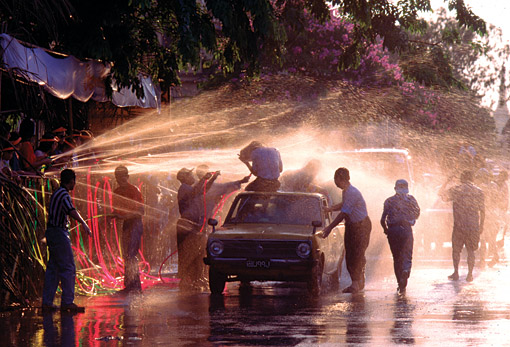 Action during water festival 