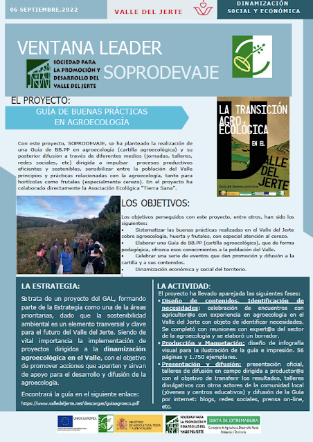 PROYECTO A PROYECTO, VALLE DEL JERTE Y DESARROLLO RURAL: Guía de buenas prácticas en agroecología